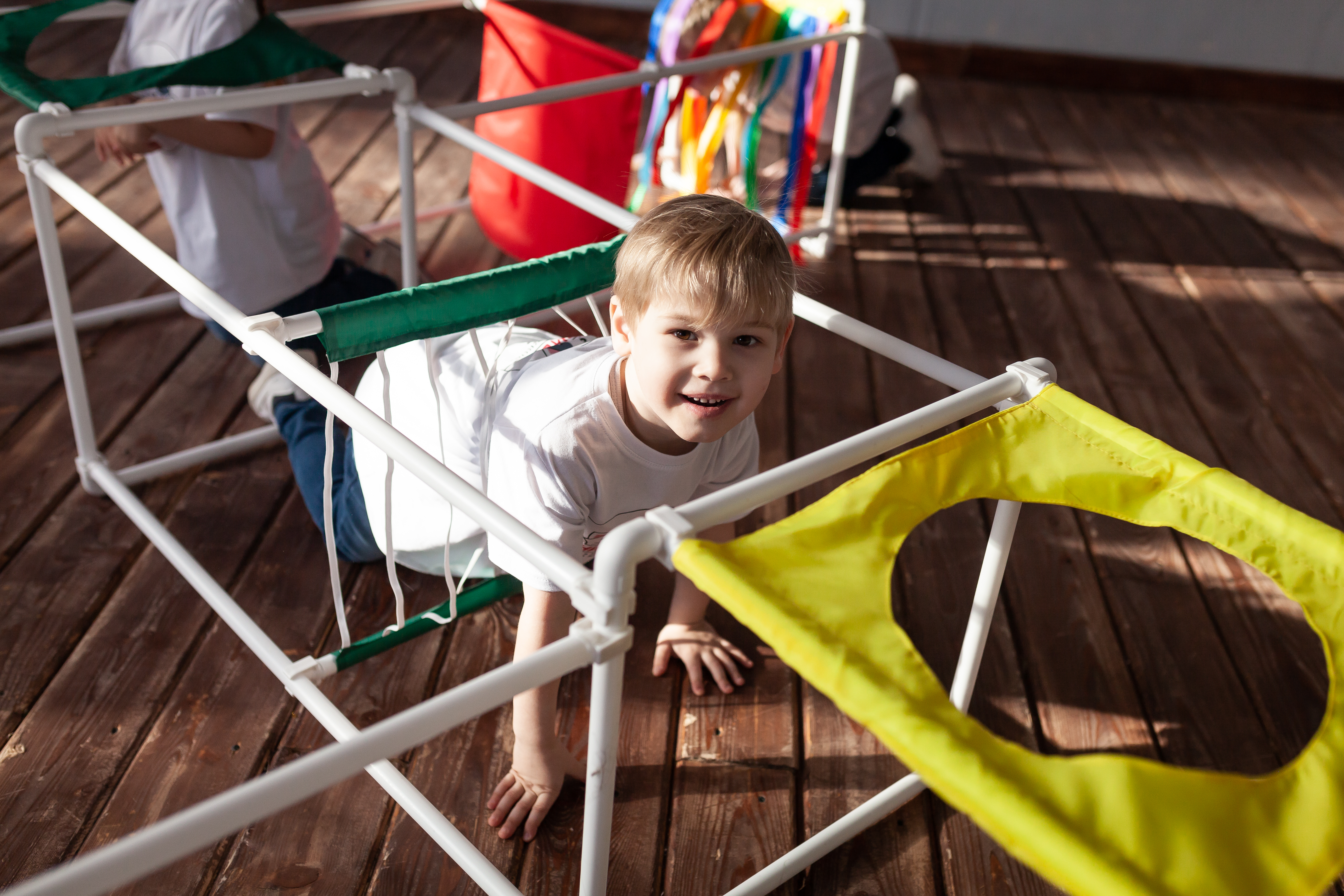 Лабиринт.Трансформируемый напольный комплекс для подлезания, перелезания, перешагивания