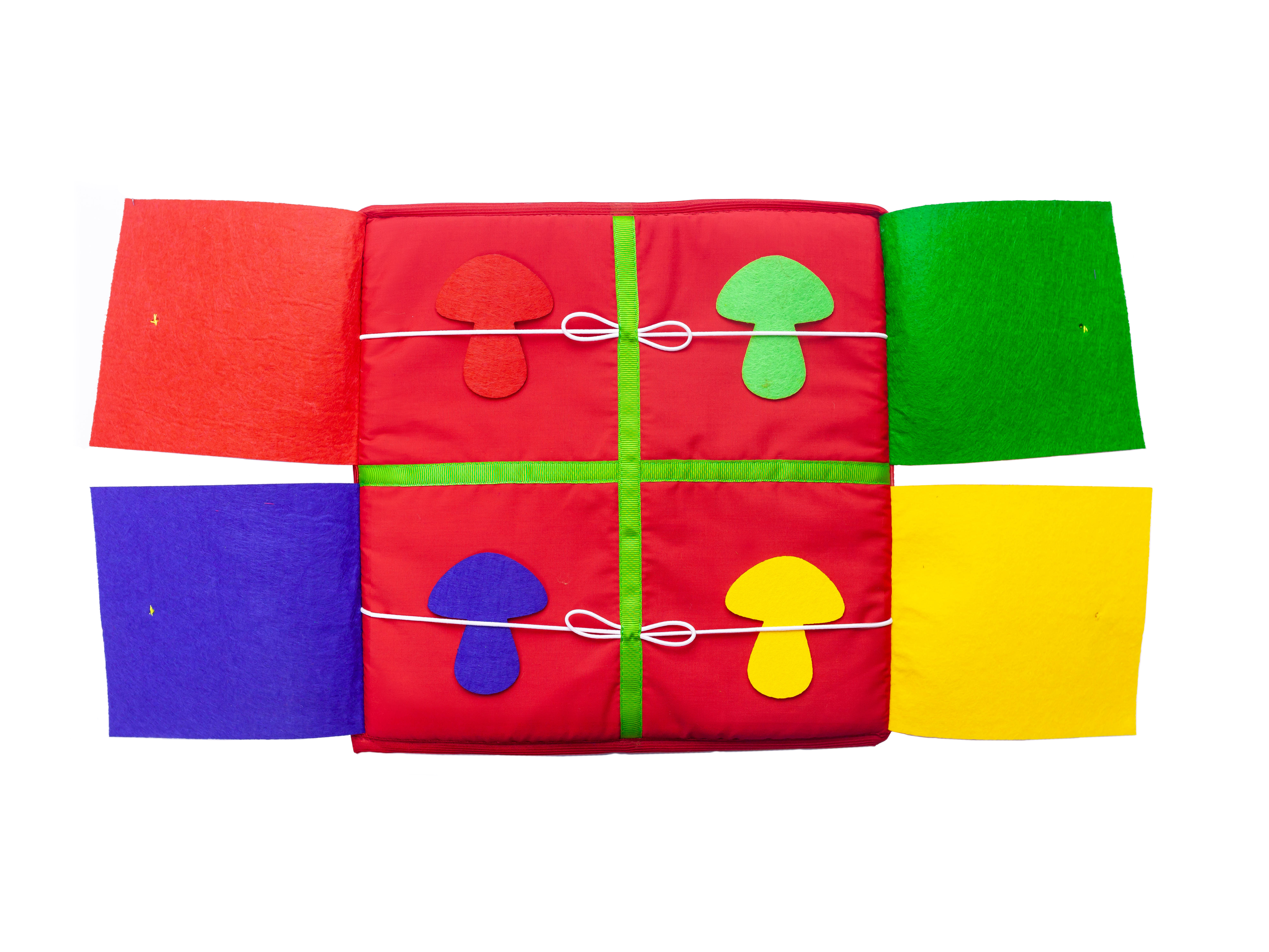 Красный квадрат Разноцветные окошки