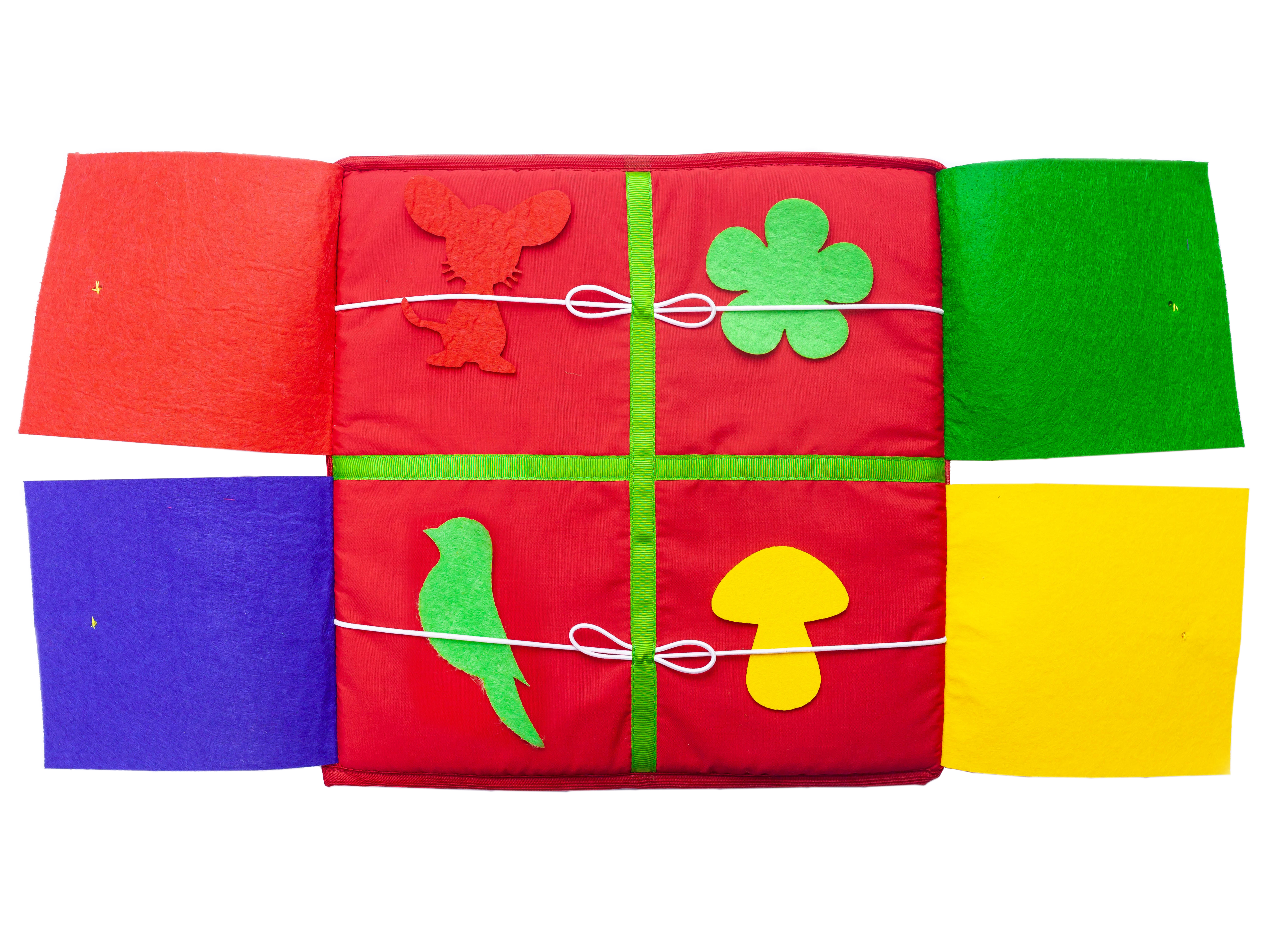 Красный квадрат Разноцветные окошки