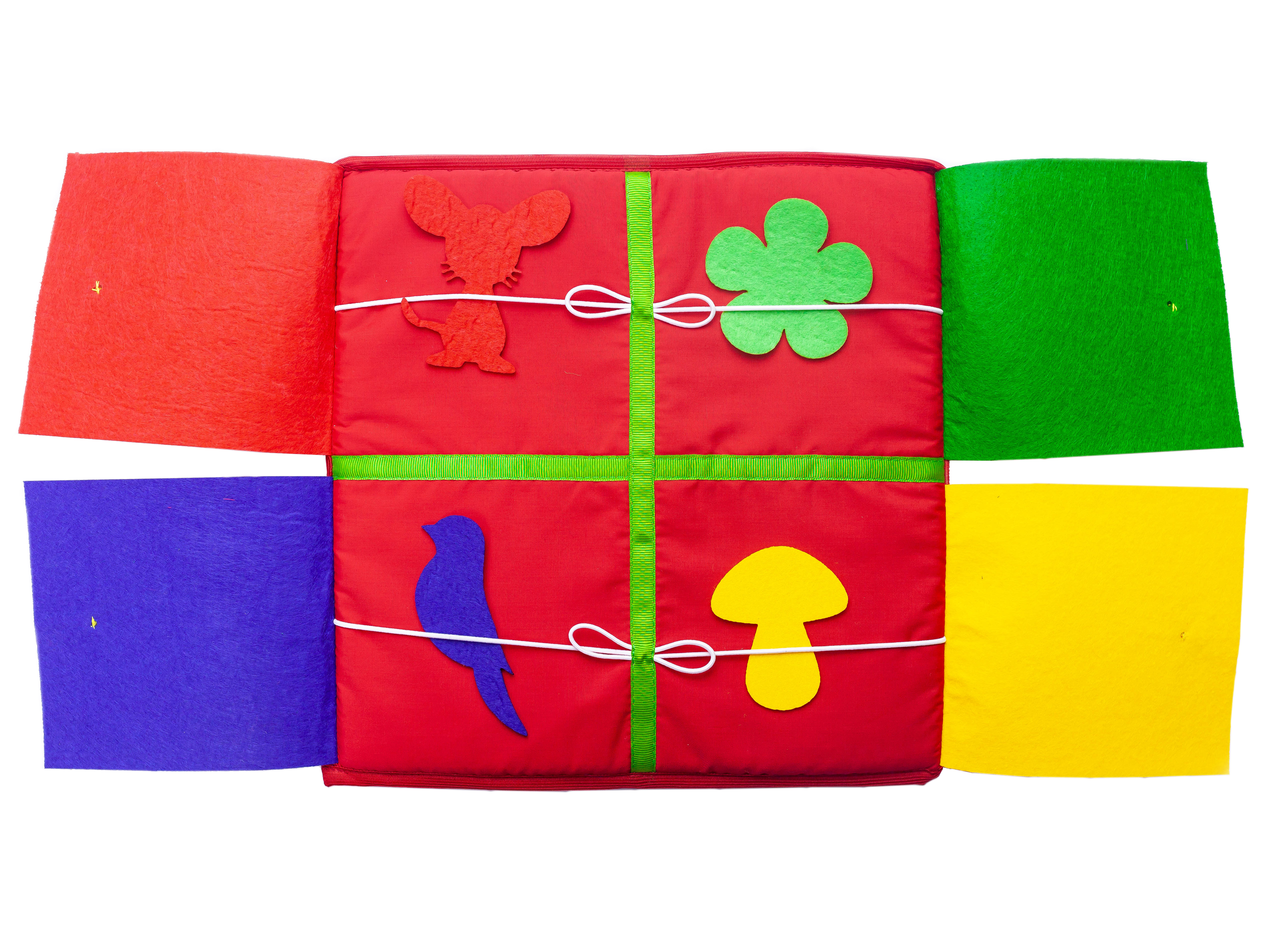 Красный квадрат Разноцветные окошки