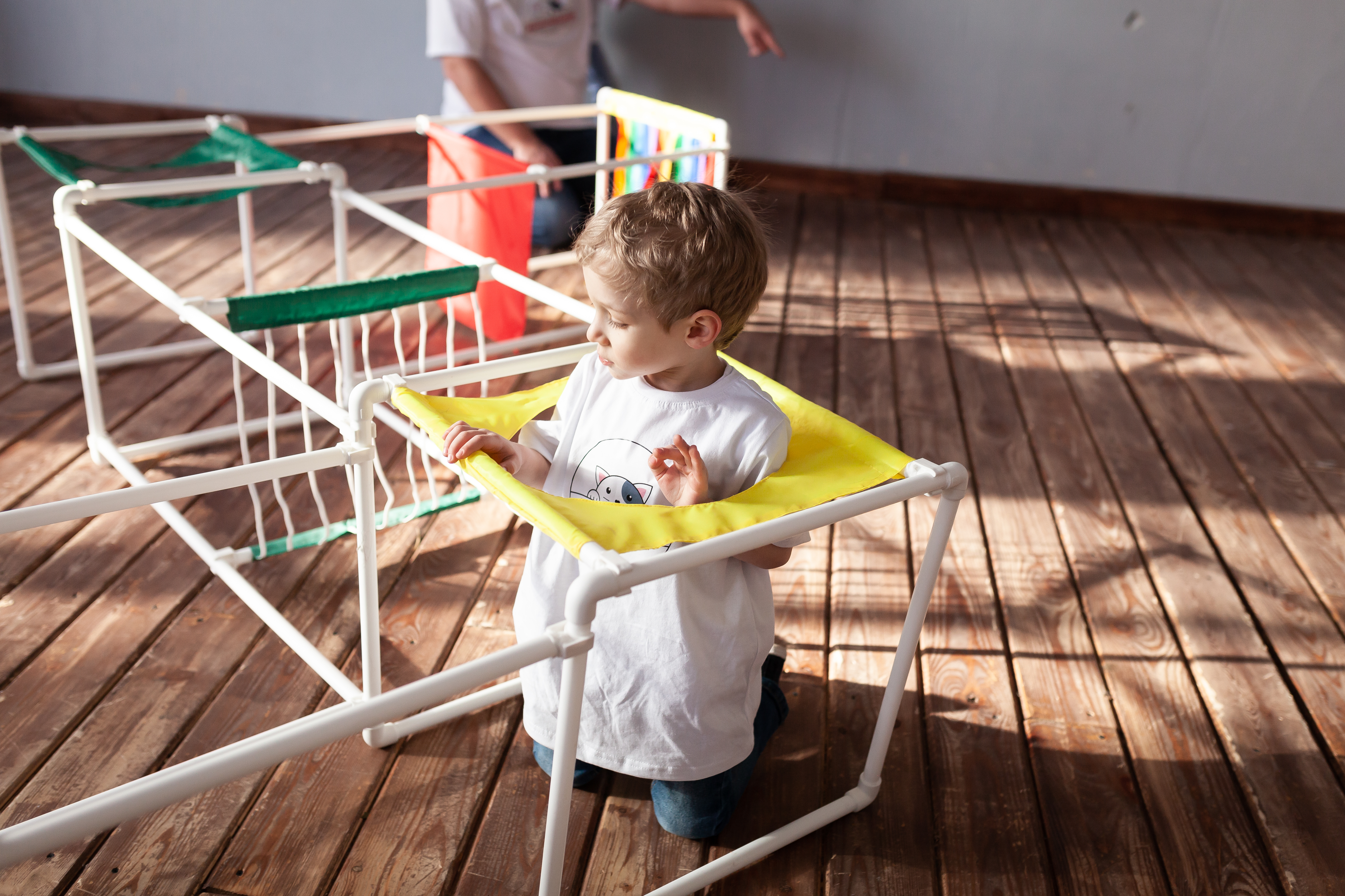 Лабиринт.Трансформируемый напольный комплекс для подлезания, перелезания, перешагивания