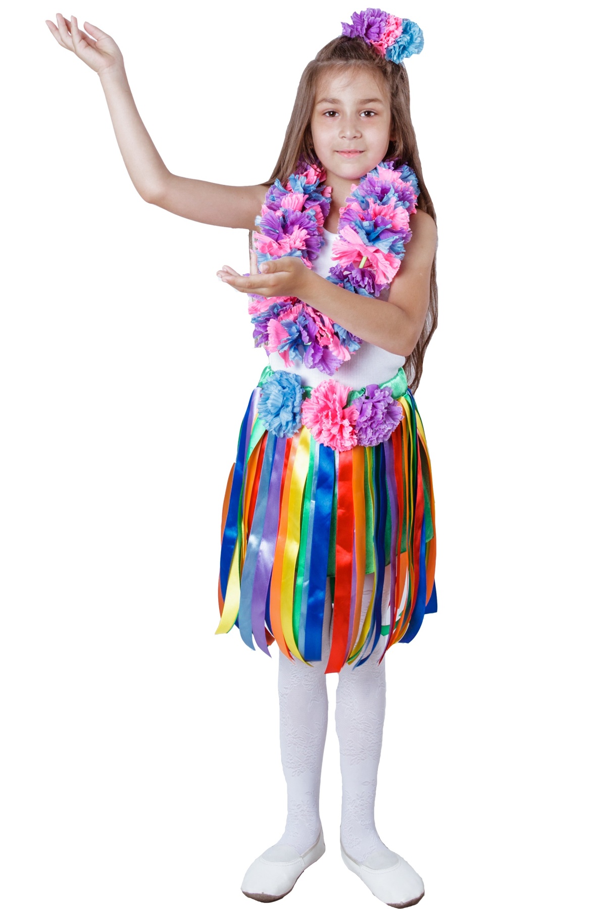 Гавайский костюм (девочка) юбка, лея, головной убор