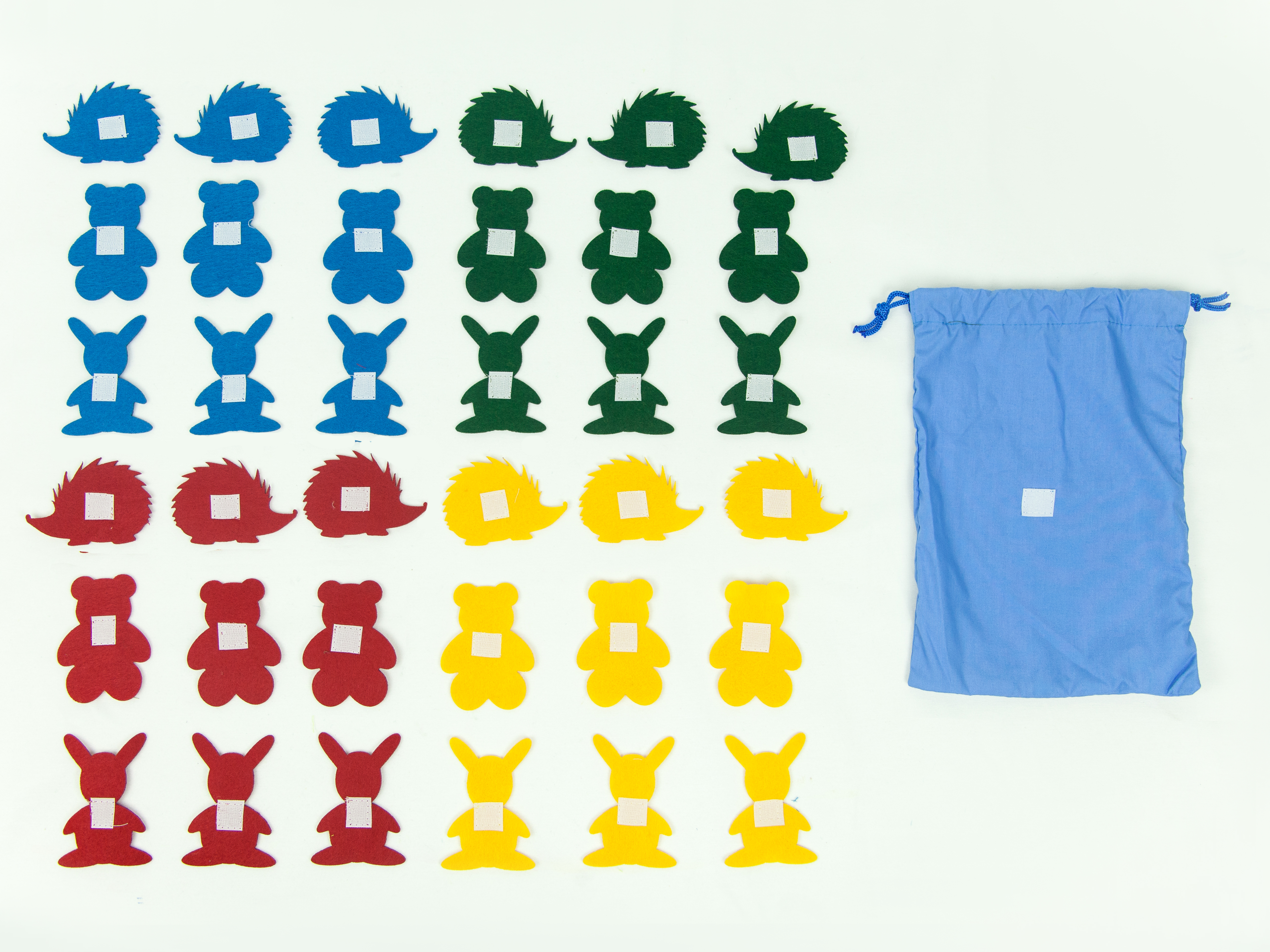 Аксессуары для жилета с 32 липучками: зайчики, мишки, ёжики (36 фигур)