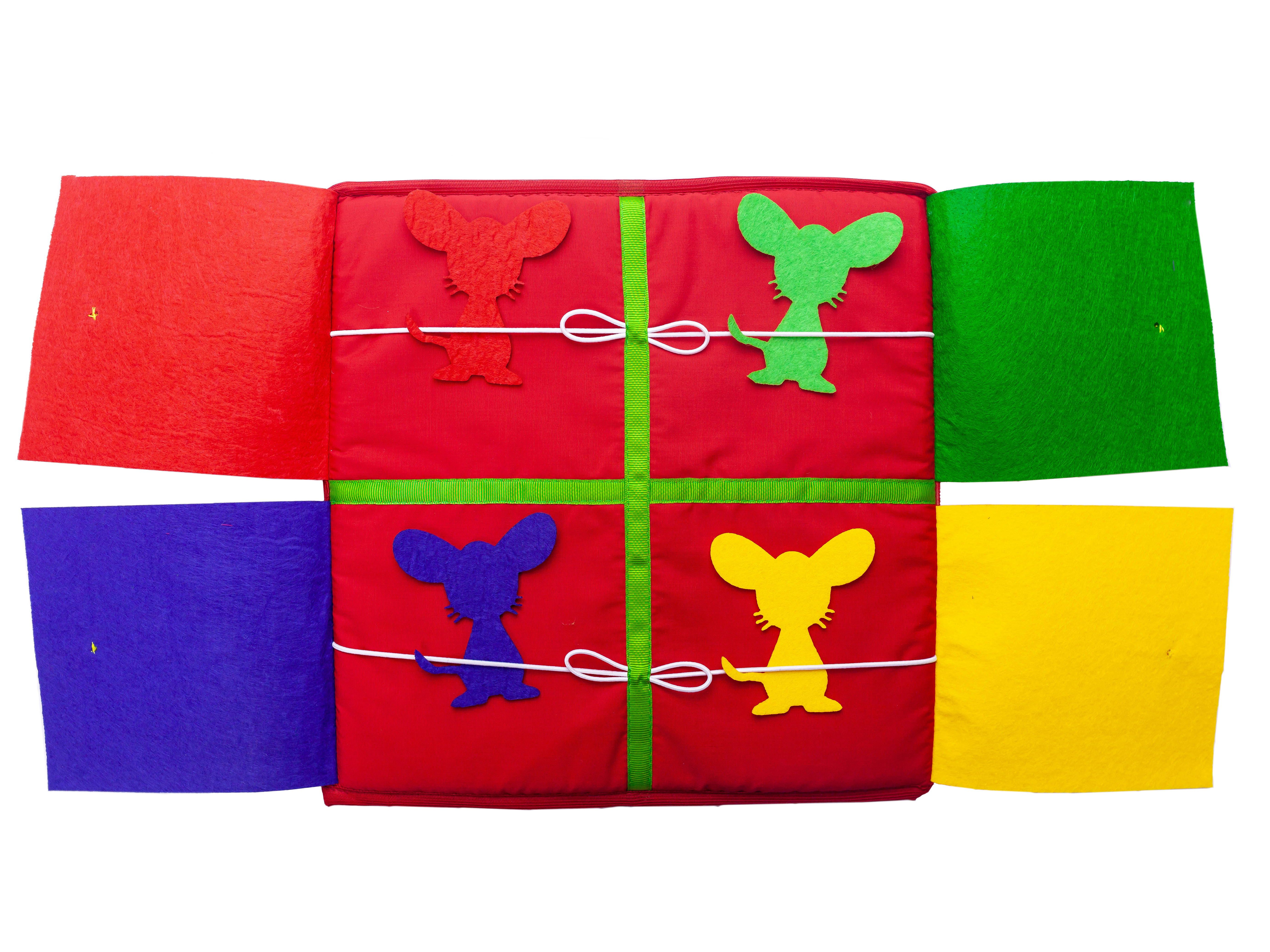 Красный квадрат Разноцветные окошки