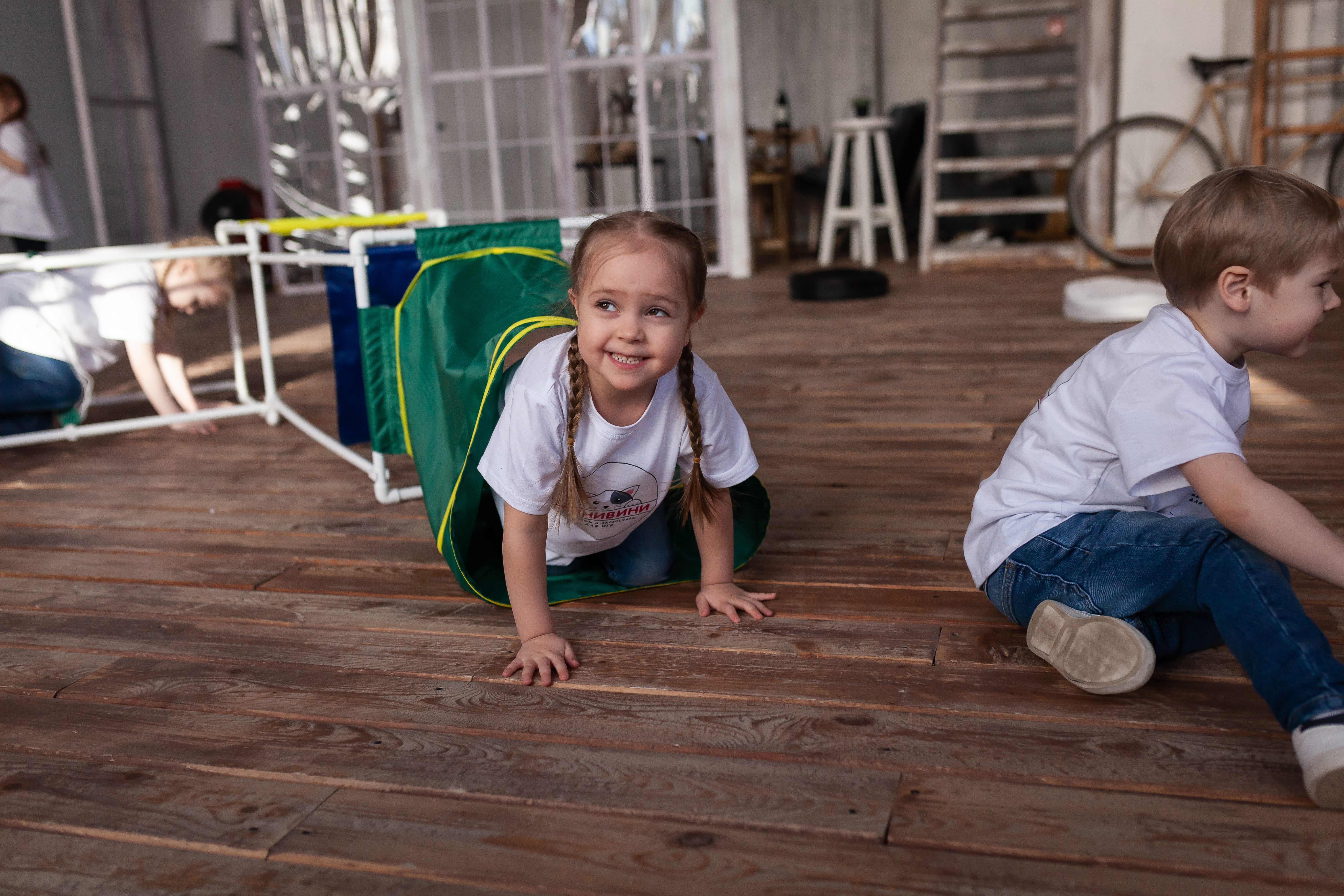 Лабиринт.Трансформируемый напольный комплекс для подлезания, перелезания, перешагивания