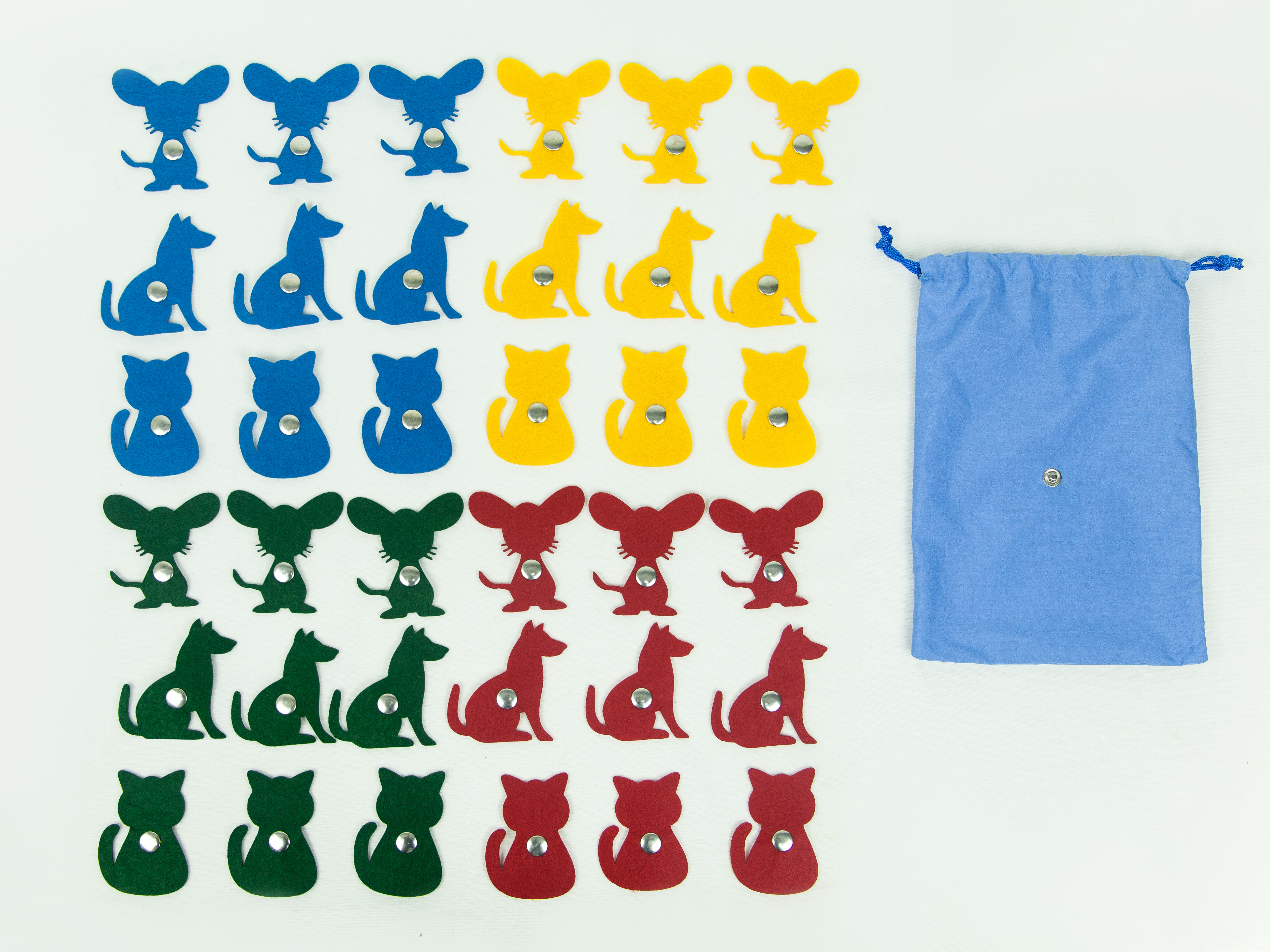 Аксессуары для жилета с 32 кнопками: мышки, котики, собачки (36 фигур)
