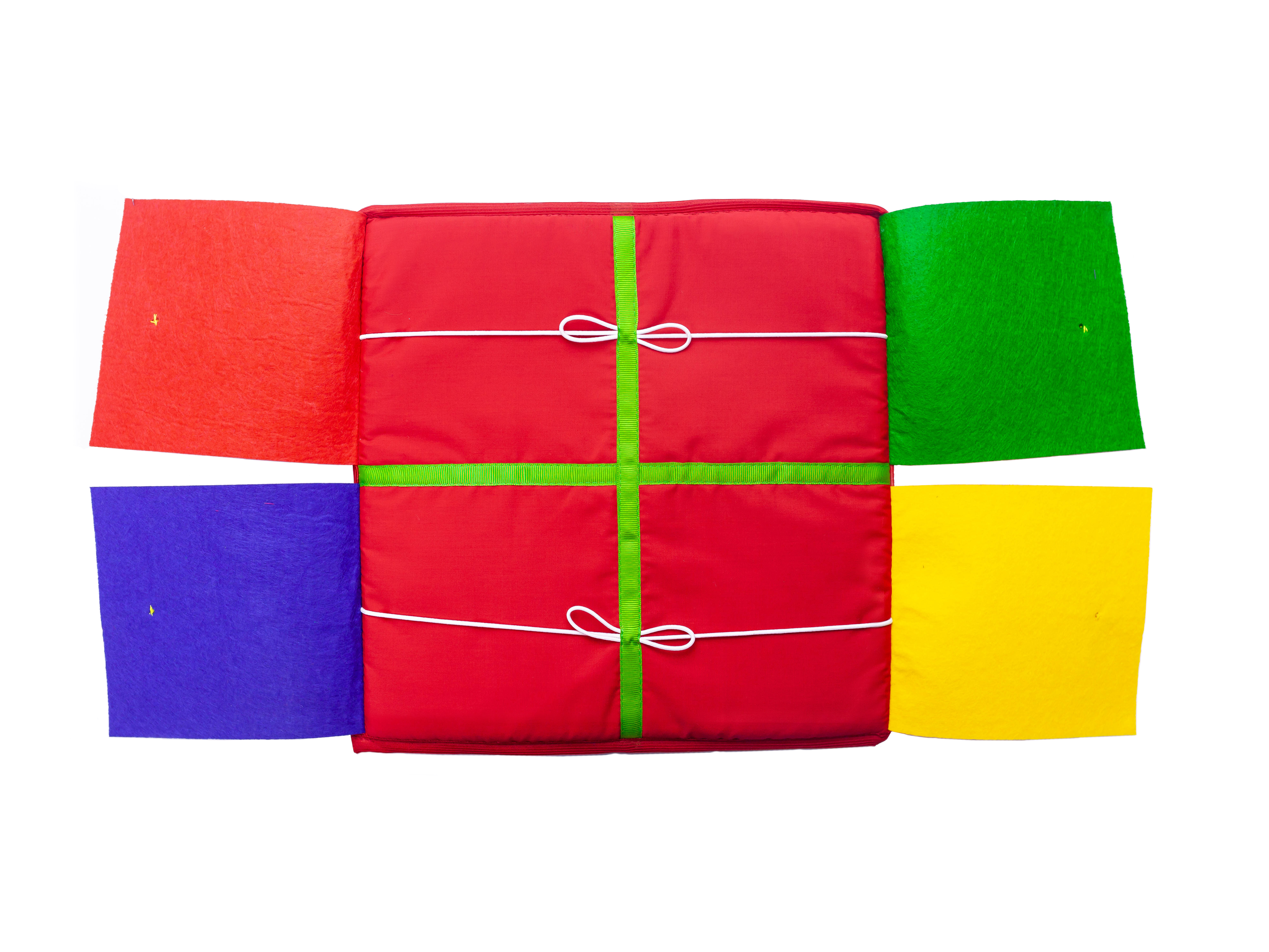 Красный квадрат Разноцветные окошки