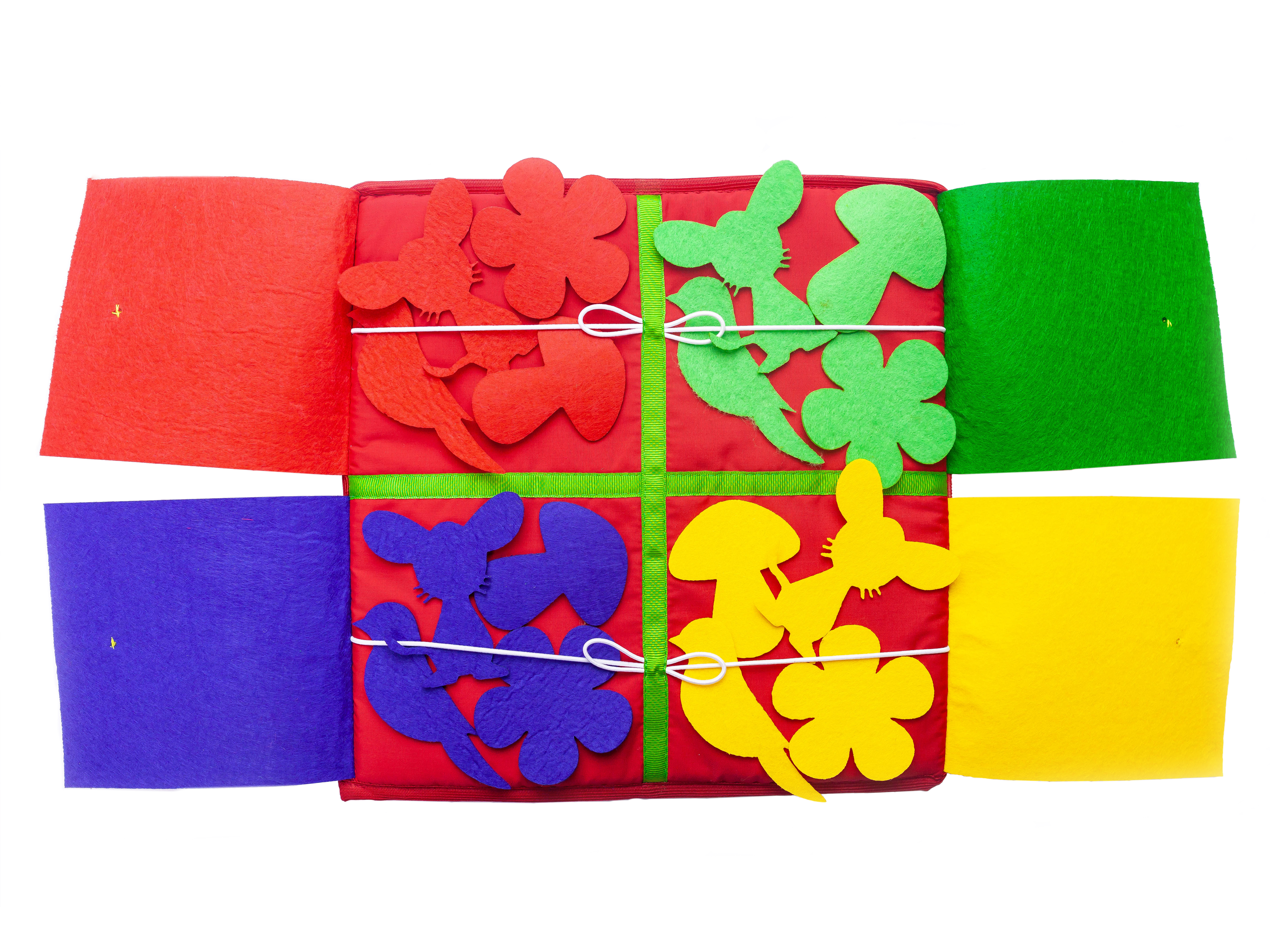 Красный квадрат Разноцветные окошки