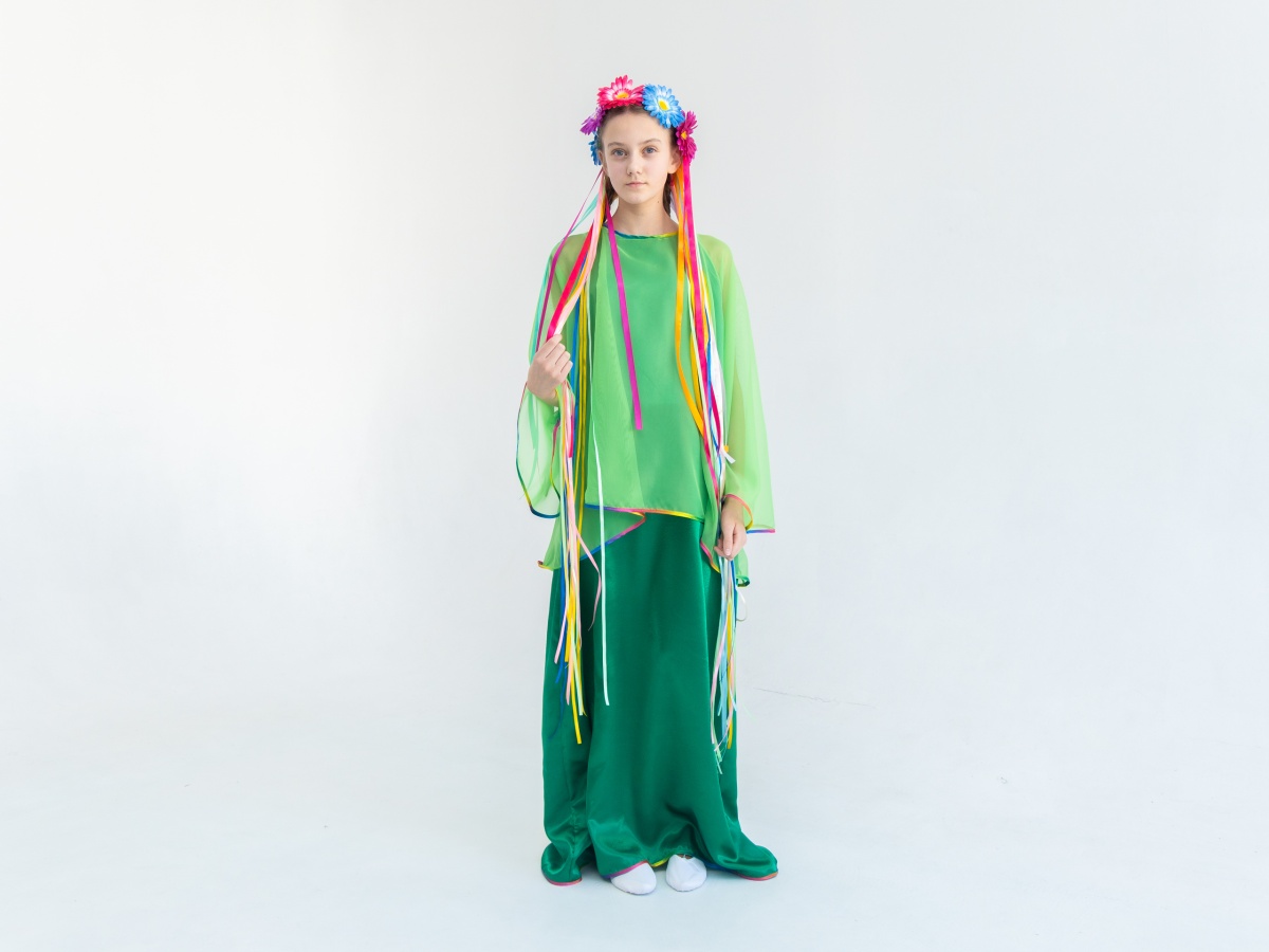 Лето (женский) платье + головной убор