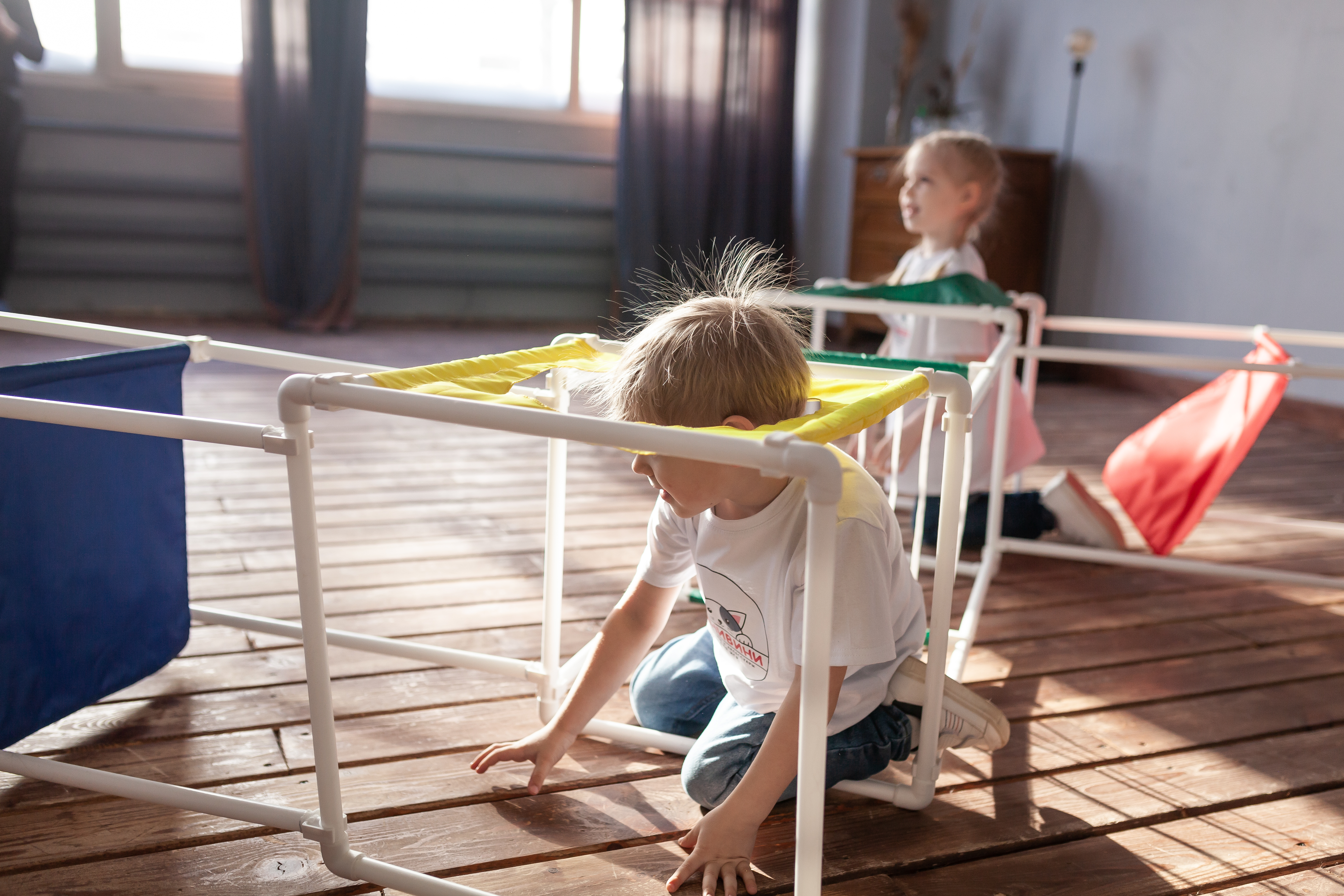 Лабиринт.Трансформируемый напольный комплекс для подлезания, перелезания, перешагивания