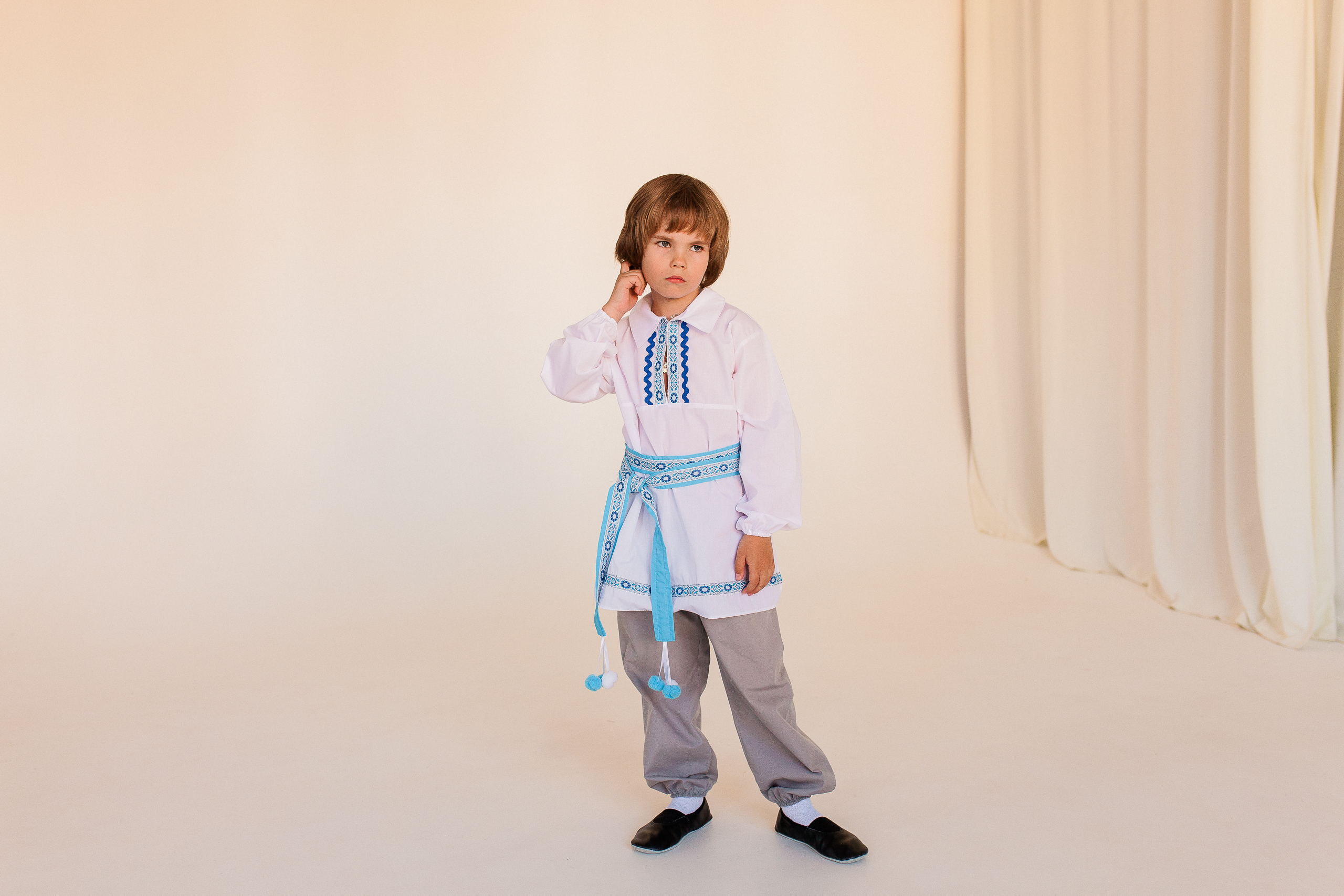 Белорусский народный костюм (мальчик) (рубаха + штаны + кушак)