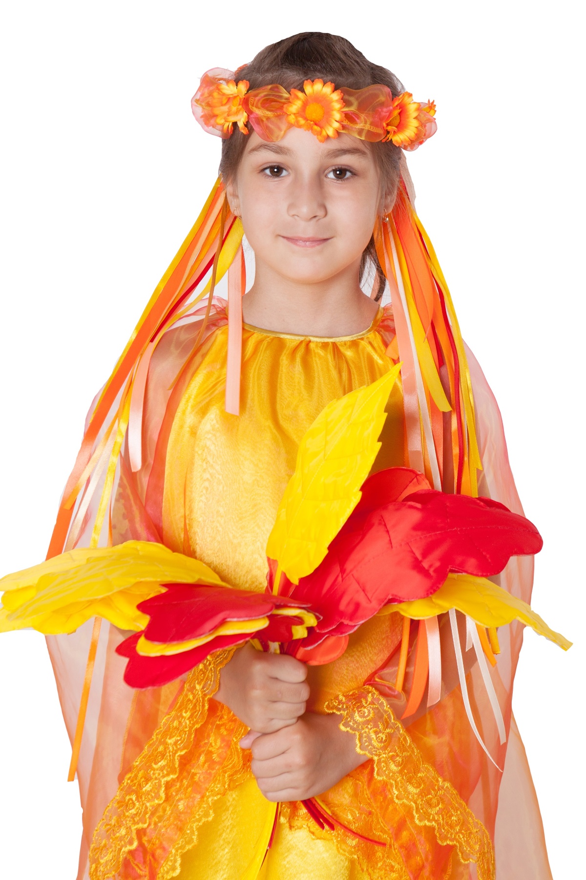 Осень (девочка): платье + головной убор