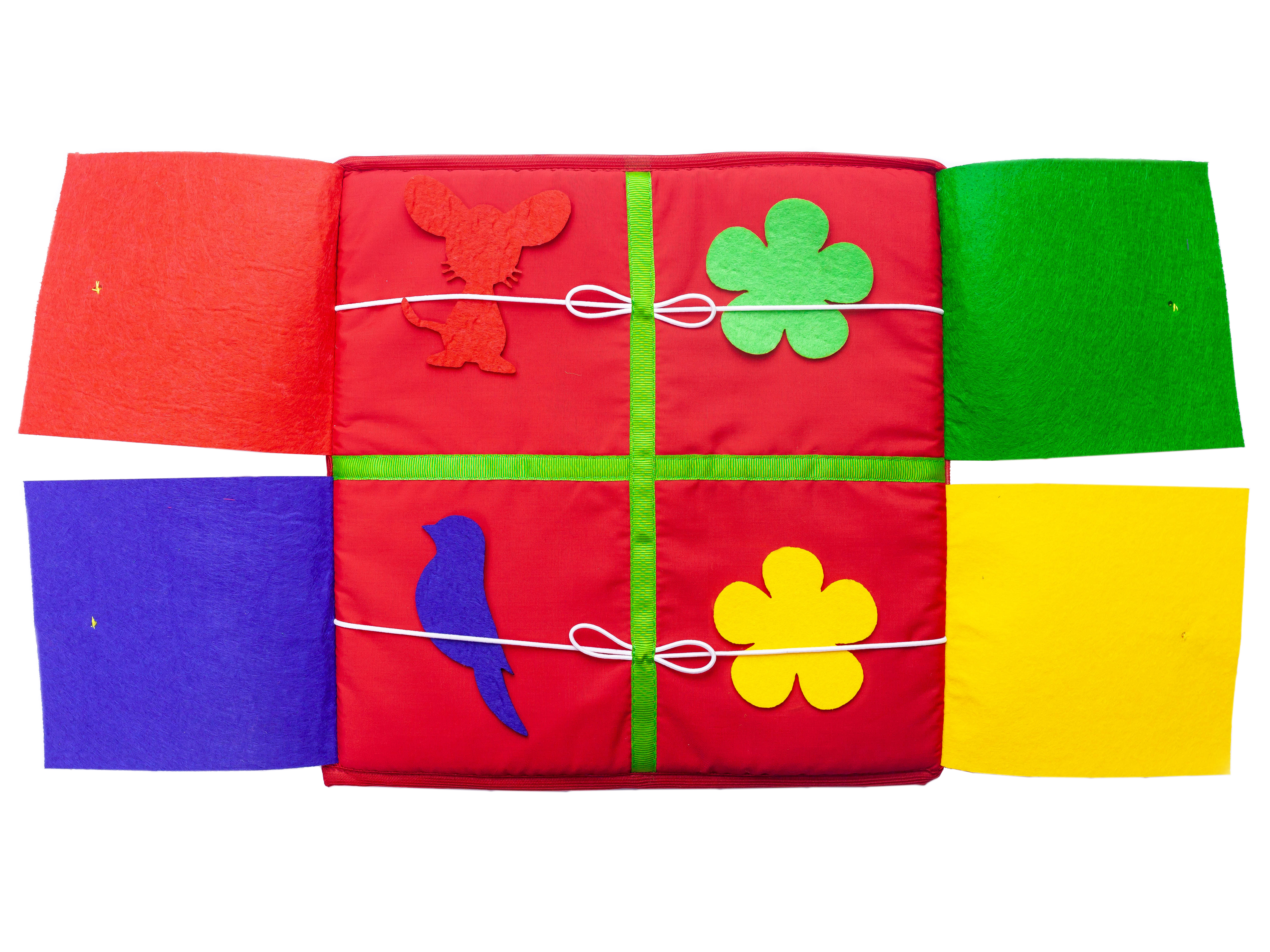 Красный квадрат Разноцветные окошки