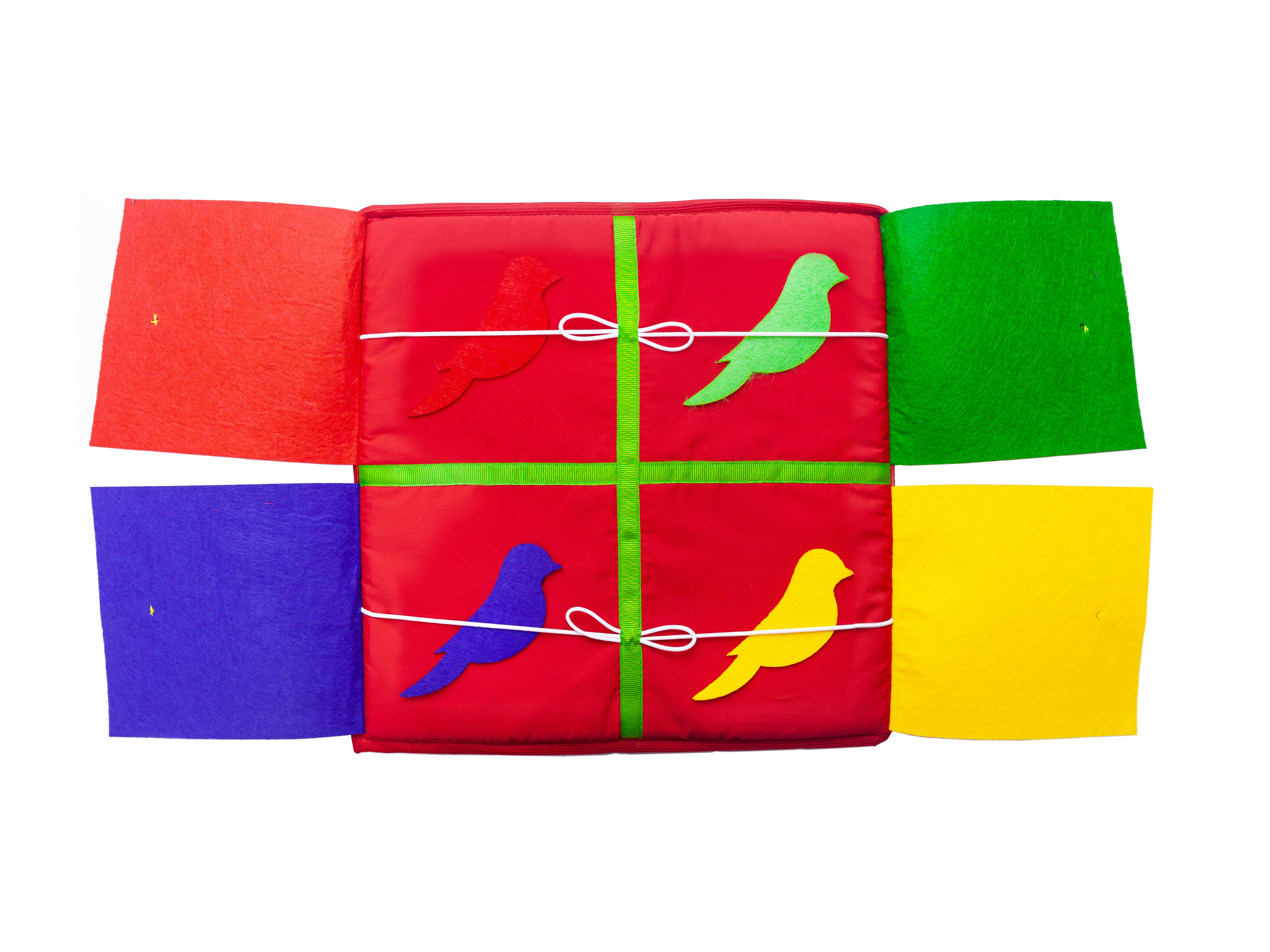 Красный квадрат Разноцветные окошки