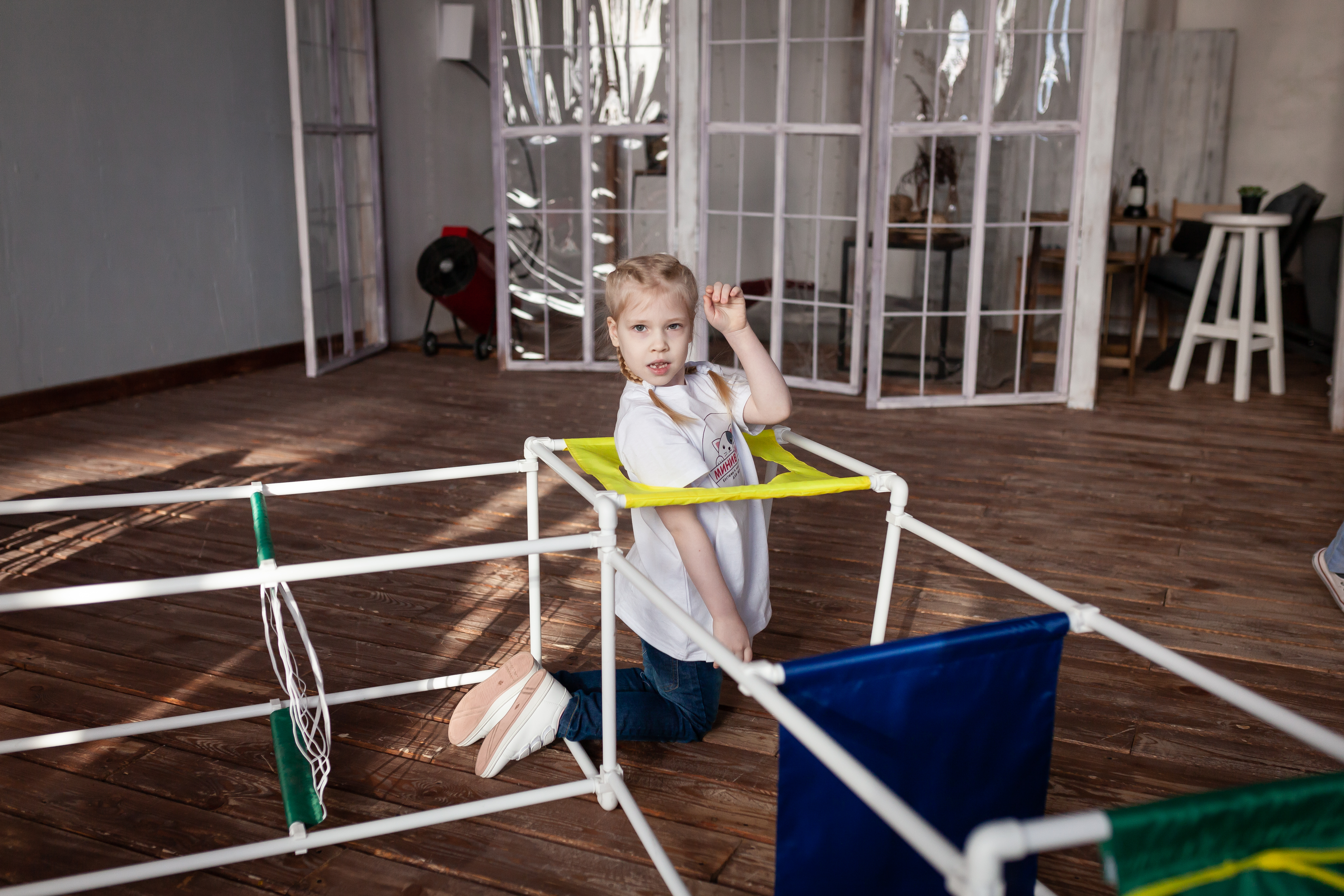 Лабиринт.Трансформируемый напольный комплекс для подлезания, перелезания, перешагивания