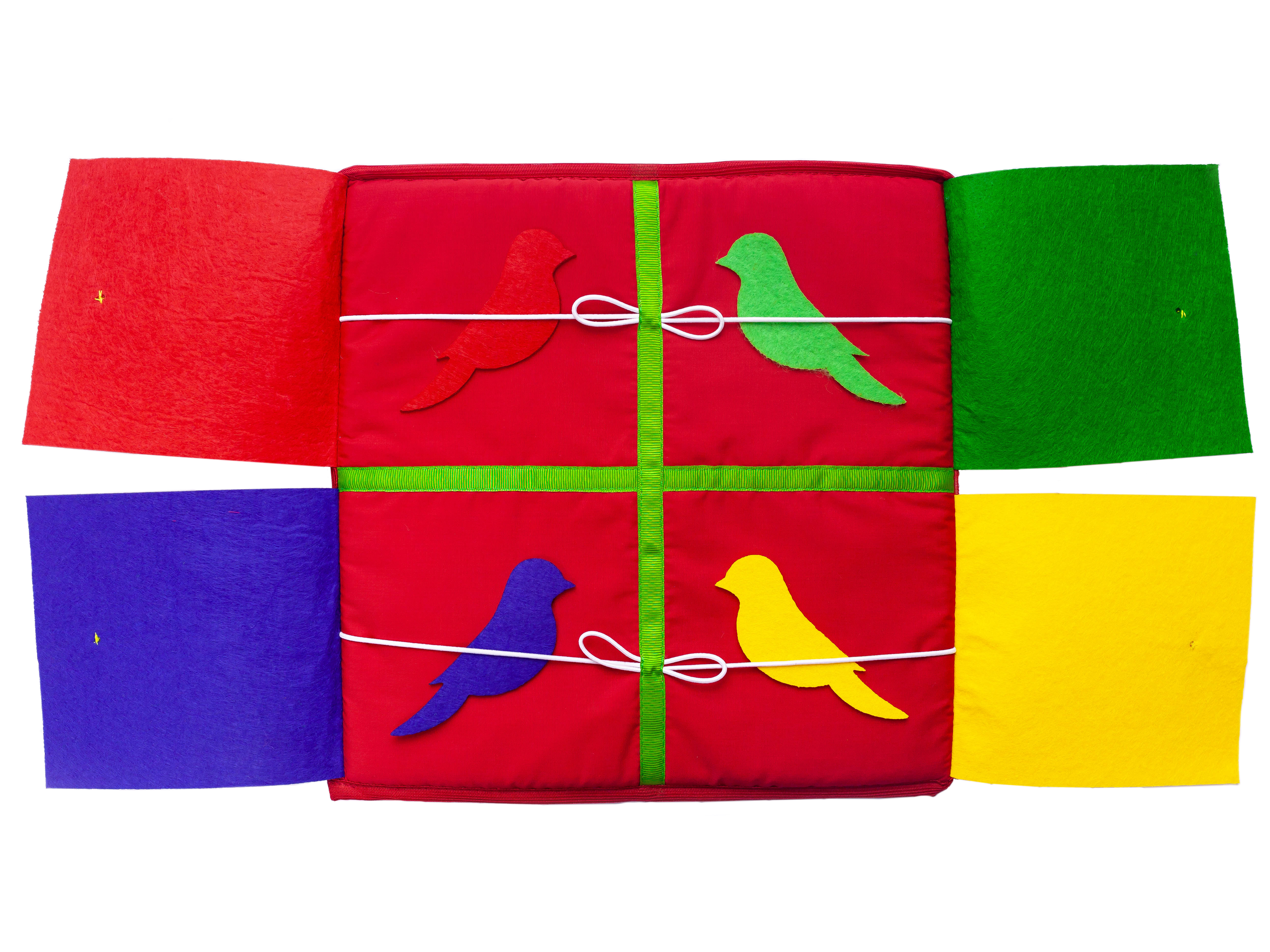 Красный квадрат Разноцветные окошки